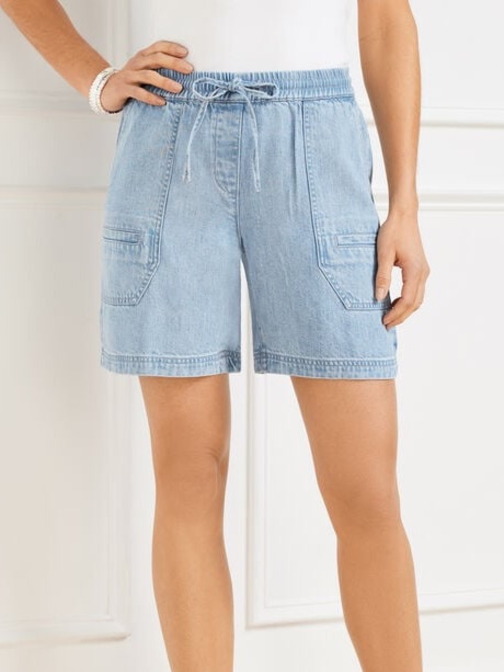 Talbots FLOWY TIE WAIST PULL-ON SHORTS - ANGELA WASH